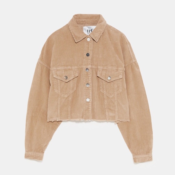 Cropped, Raw Hem Corduroy Jacket - Picture 2 of 3